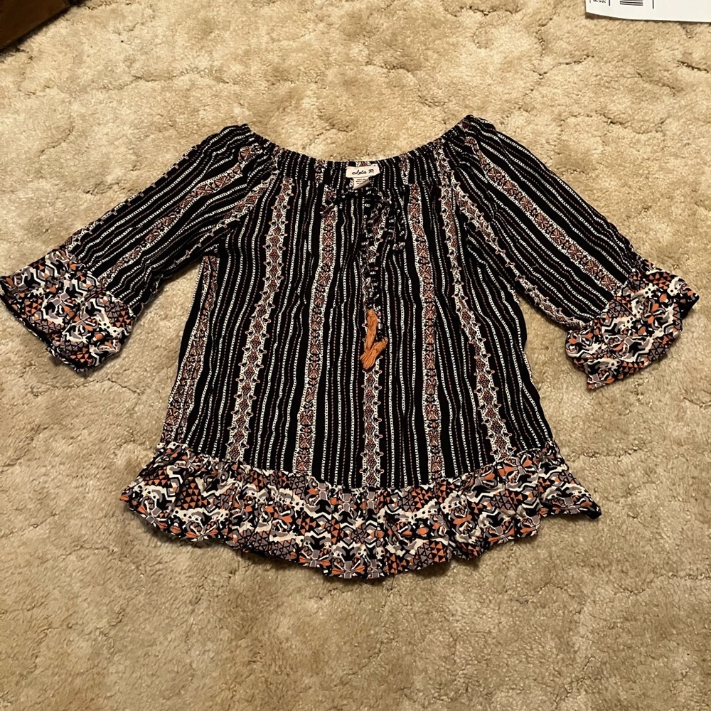 Women's Striped Off-Shoulder Blouse
